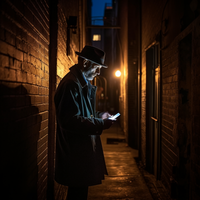 voivodawebvampiro_a_man_in_an_alley_looking_at_a_paper_at_dawn__454caafd-5079-4f0c-89fc-460538a576d8.png